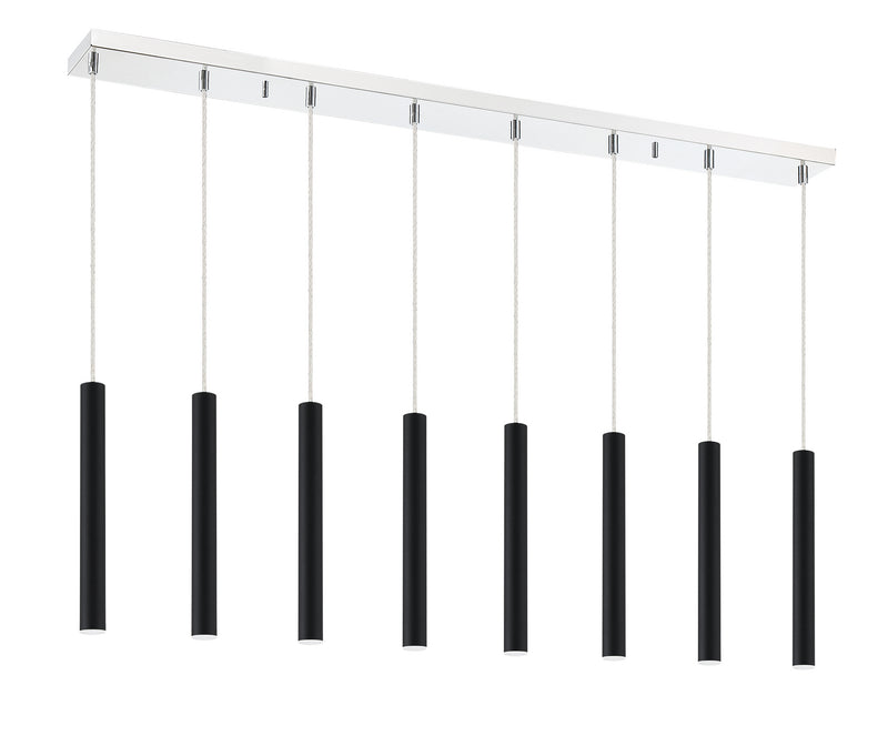 Z-Lite 917MP12-MB-LED-8LCH LED Linear Chandelier, Chrome