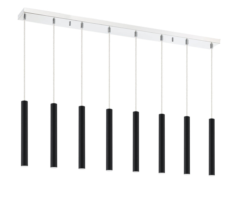 Z-Lite 917MP12-MB-LED-8LCH LED Linear Chandelier, Chrome