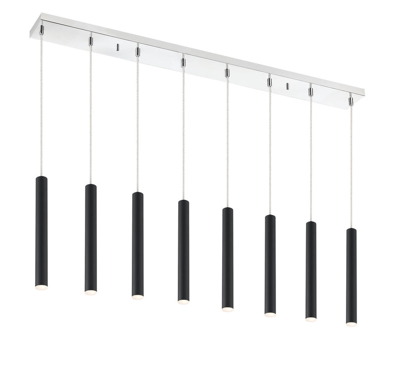Z-Lite 917MP12-MB-LED-8LCH LED Linear Chandelier, Chrome