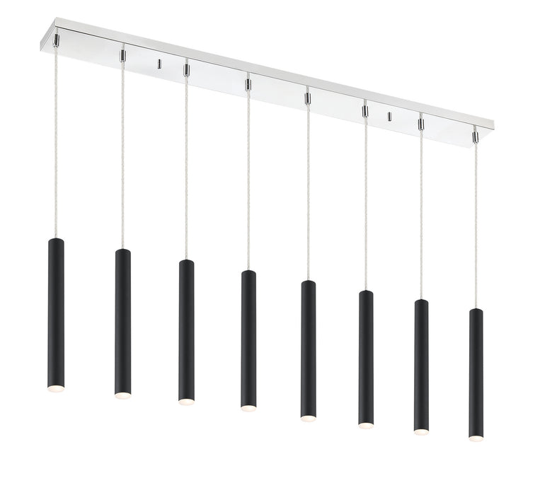 Z-Lite 917MP12-MB-LED-8LCH LED Linear Chandelier, Chrome