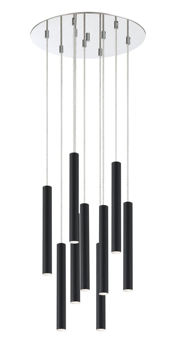 Z-Lite 917MP12-MB-LED-9RCH LED Chandelier, Chrome