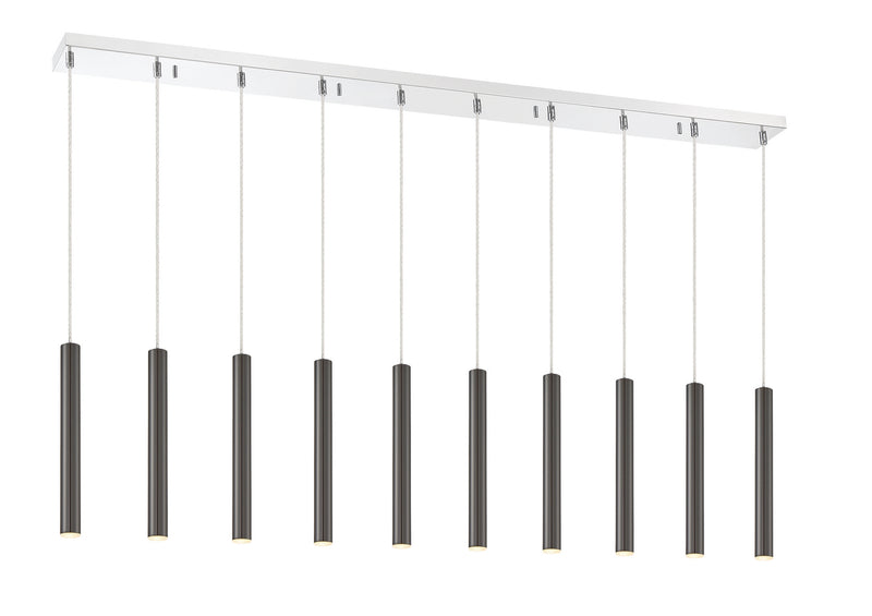 Z-Lite 917MP12PBL-LED-10LCH LED Linear Chandelier, Chrome