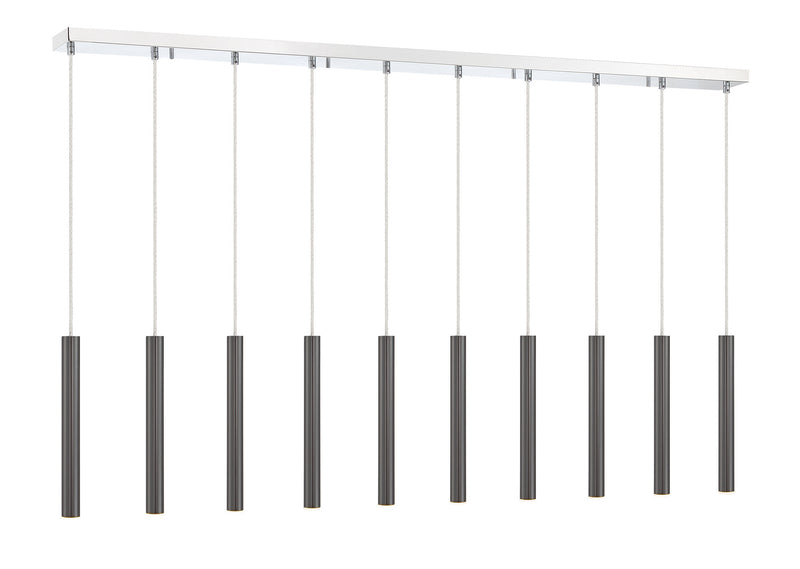 Z-Lite 917MP12PBL-LED-10LCH LED Linear Chandelier, Chrome