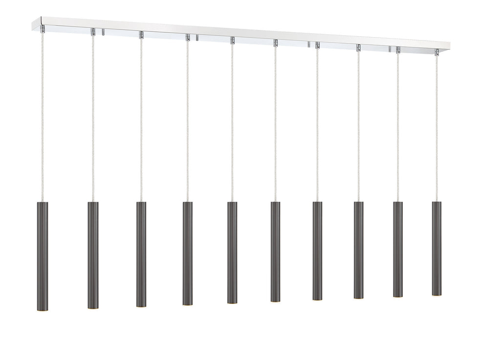 Z-Lite 917MP12PBL-LED-10LCH LED Linear Chandelier, Chrome