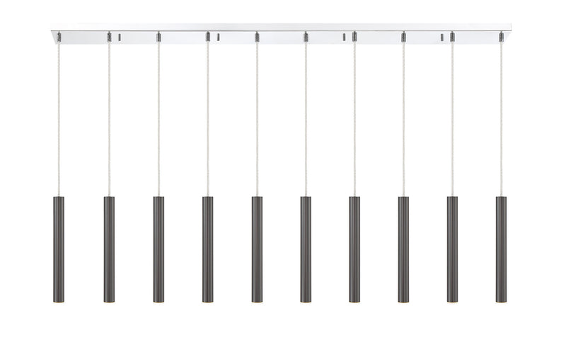 Z-Lite 917MP12PBL-LED-10LCH LED Linear Chandelier, Chrome