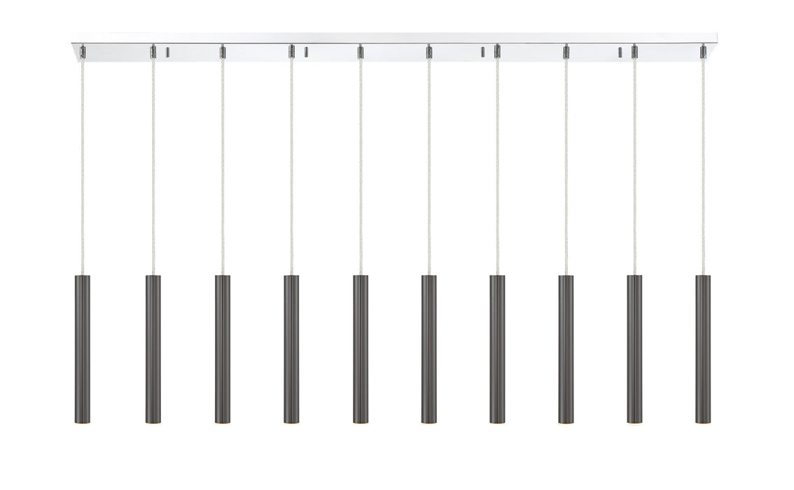 Z-Lite 917MP12PBL-LED-10LCH LED Linear Chandelier, Chrome