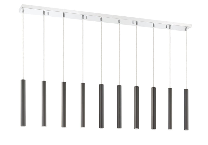Z-Lite 917MP12PBL-LED-10LCH LED Linear Chandelier, Chrome