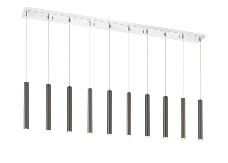 Z-Lite 917MP12PBL-LED-10LCH LED Linear Chandelier, Chrome