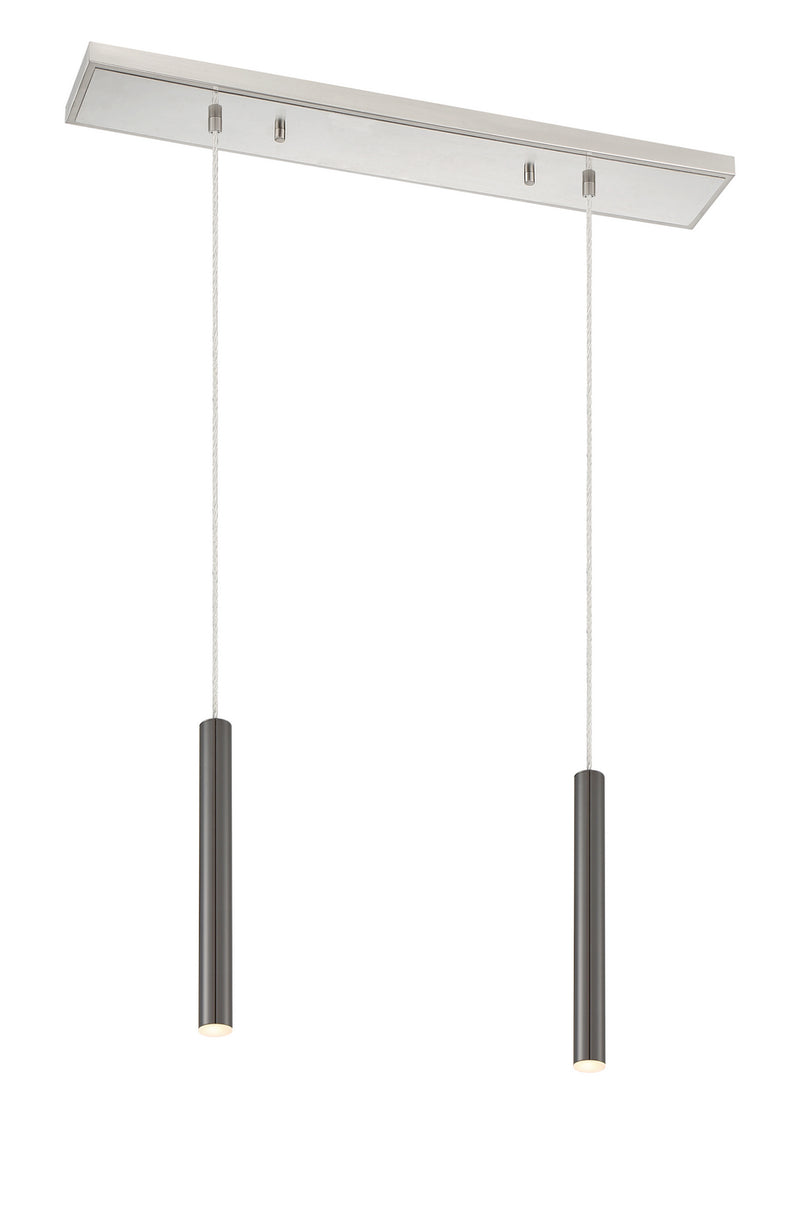 Z-Lite 917MP12-PBL-LED-2LBN LED Linear Chandelier, Brushed Nickel