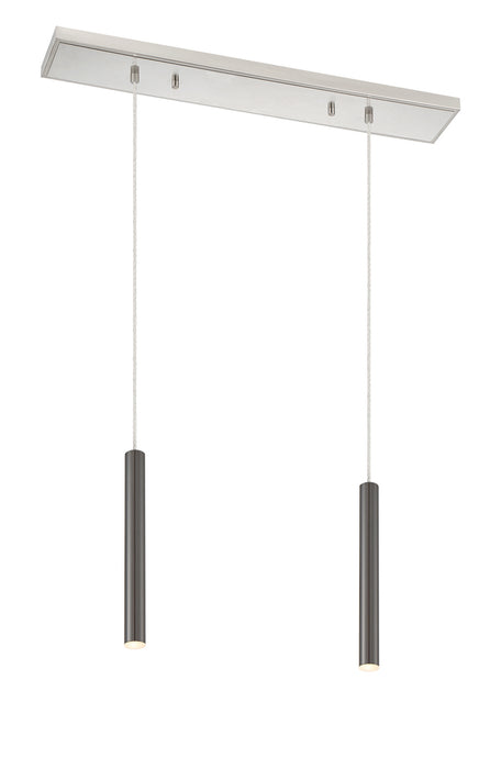 Z-Lite 917MP12-PBL-LED-2LBN LED Linear Chandelier, Brushed Nickel