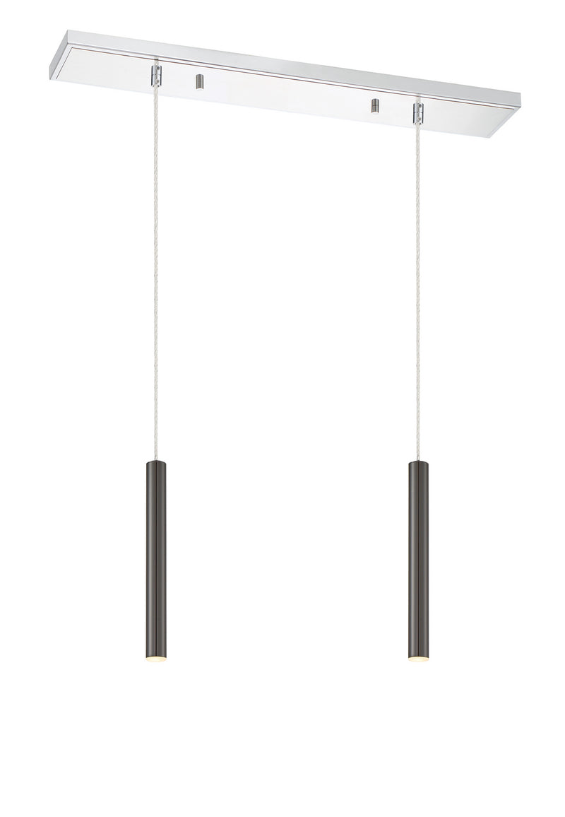 Z-Lite 917MP12-PBL-LED-2LCH LED Linear Chandelier, Chrome