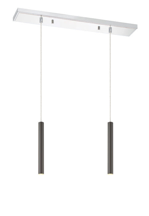 Z-Lite 917MP12-PBL-LED-2LCH LED Linear Chandelier, Chrome