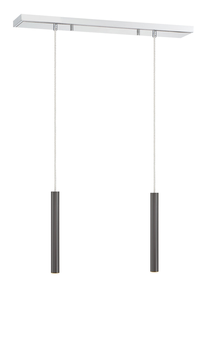 Z-Lite 917MP12-PBL-LED-2LCH LED Linear Chandelier, Chrome