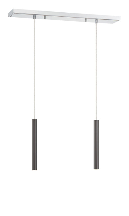 Z-Lite 917MP12-PBL-LED-2LCH LED Linear Chandelier, Chrome
