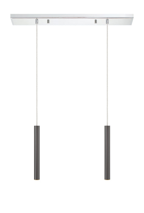 Z-Lite 917MP12-PBL-LED-2LCH LED Linear Chandelier, Chrome