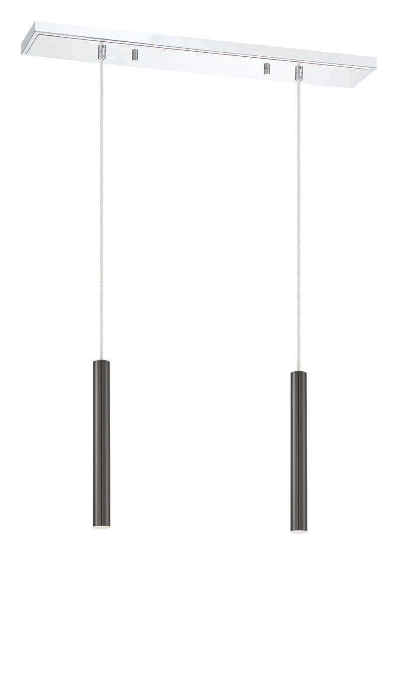 Z-Lite 917MP12-PBL-LED-2LCH LED Linear Chandelier, Chrome