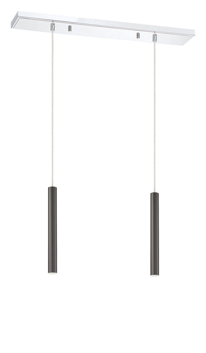 Z-Lite 917MP12-PBL-LED-2LCH LED Linear Chandelier, Chrome