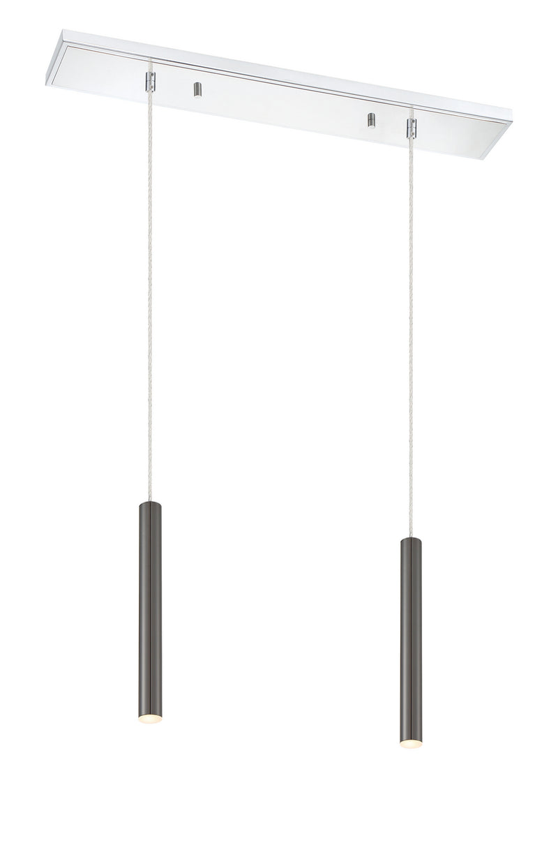 Z-Lite 917MP12-PBL-LED-2LCH LED Linear Chandelier, Chrome