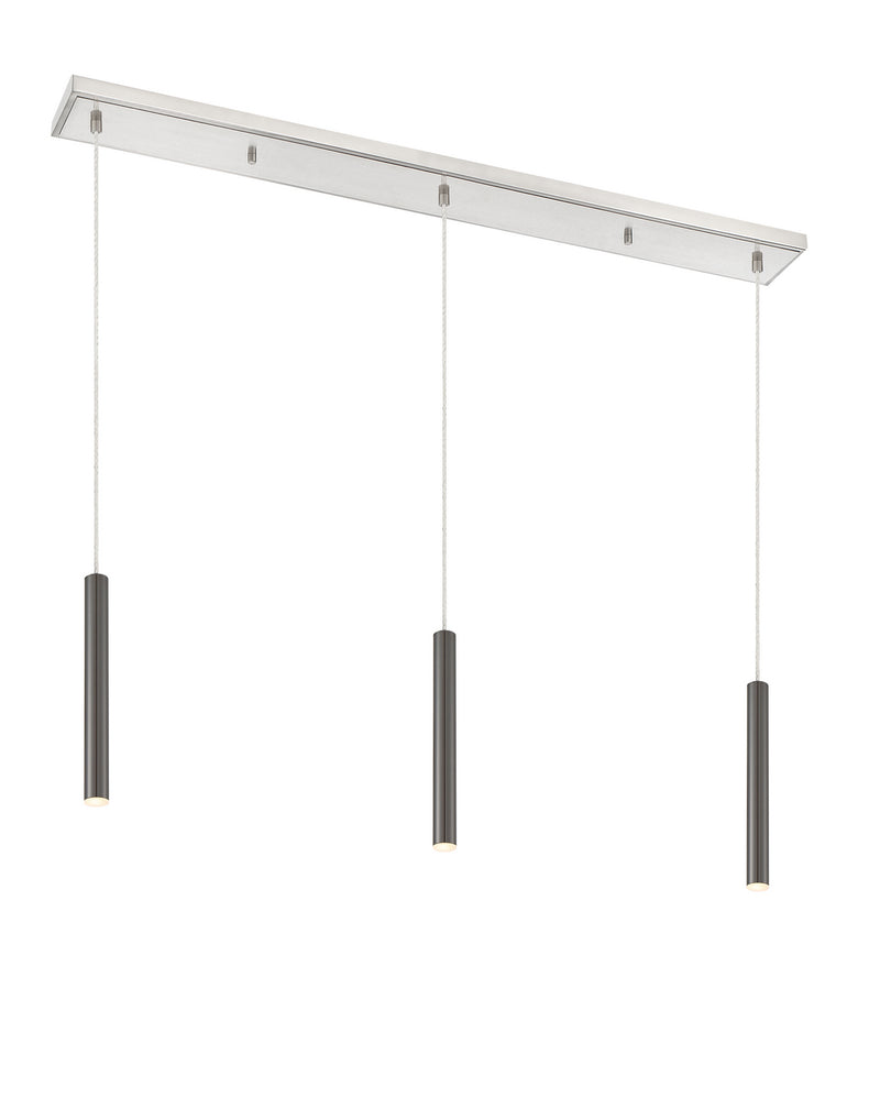 Z-Lite 917MP12-PBL-LED-3LBN LED Linear Chandelier, Brushed Nickel