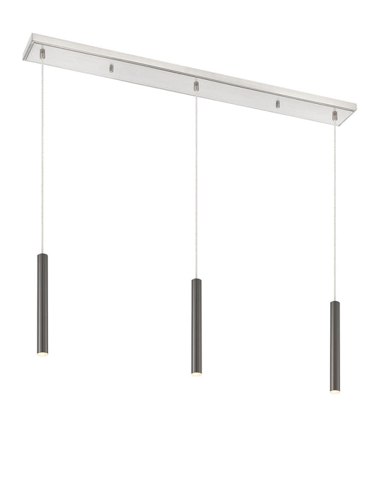 Z-Lite 917MP12-PBL-LED-3LBN LED Linear Chandelier, Brushed Nickel