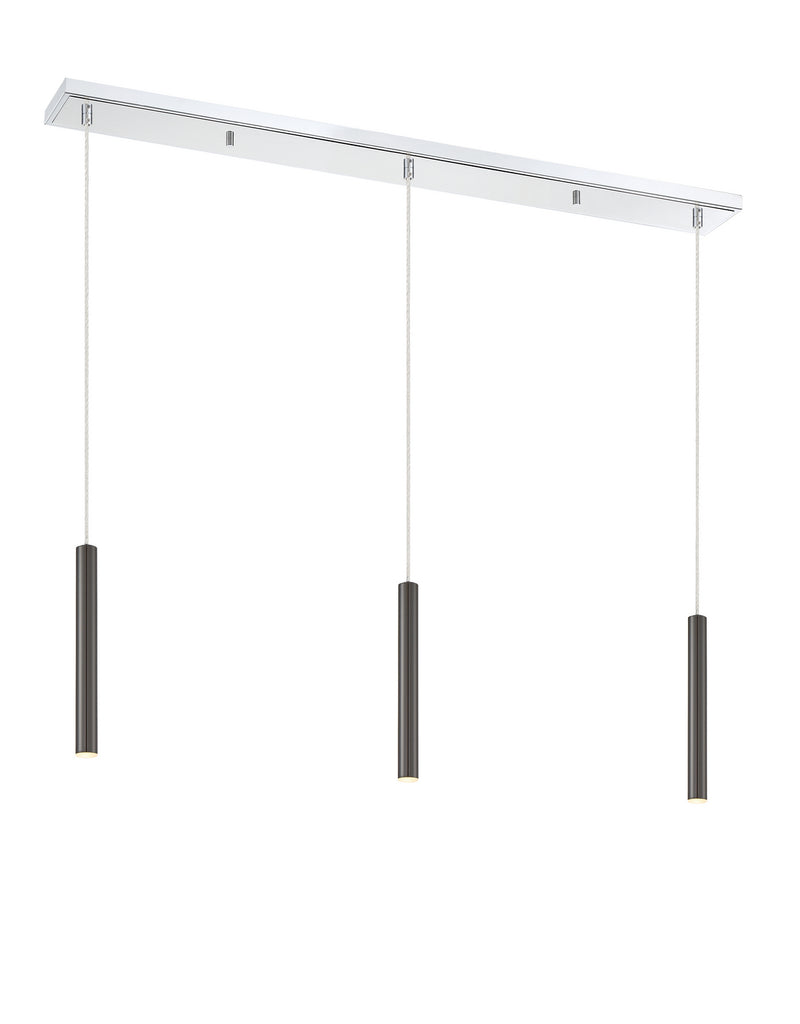 Z-Lite 917MP12-PBL-LED-3LCH LED Linear Chandelier, Chrome