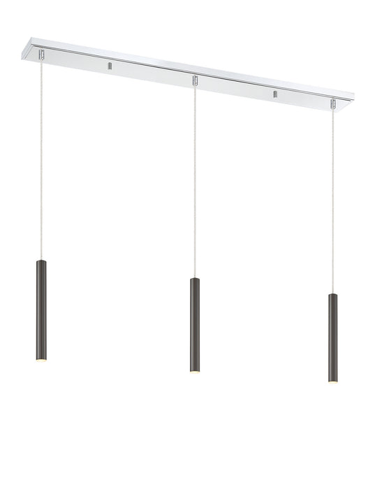 Z-Lite 917MP12-PBL-LED-3LCH LED Linear Chandelier, Chrome