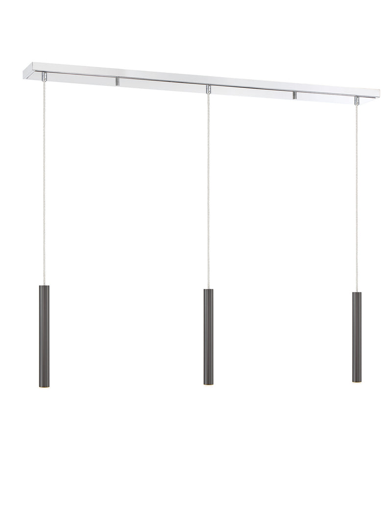 Z-Lite 917MP12-PBL-LED-3LCH LED Linear Chandelier, Chrome
