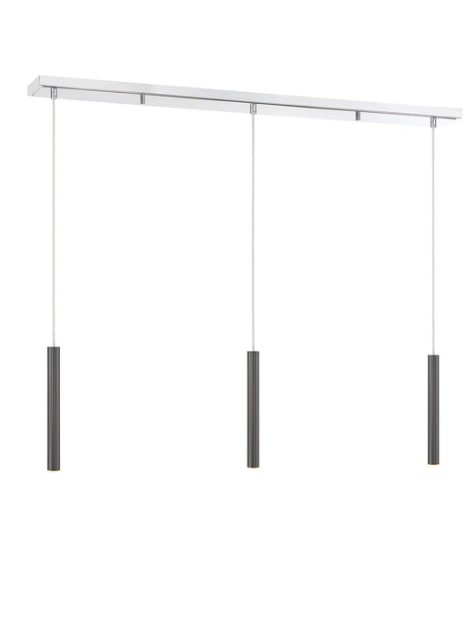 Z-Lite 917MP12-PBL-LED-3LCH LED Linear Chandelier, Chrome
