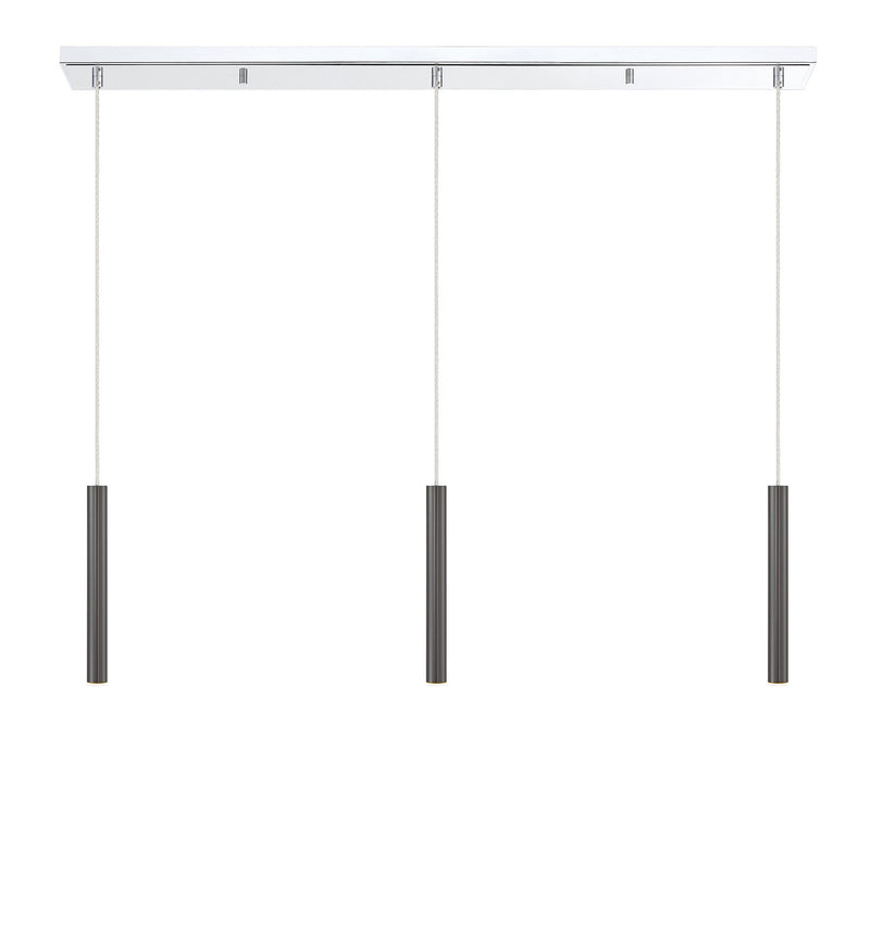 Z-Lite 917MP12-PBL-LED-3LCH LED Linear Chandelier, Chrome
