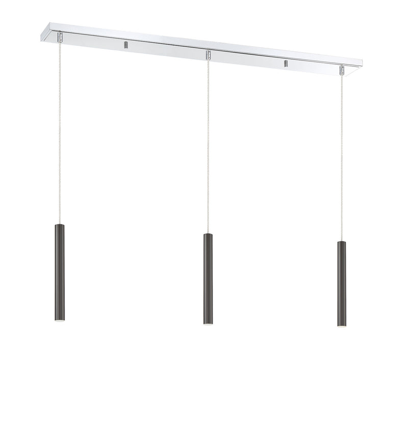 Z-Lite 917MP12-PBL-LED-3LCH LED Linear Chandelier, Chrome