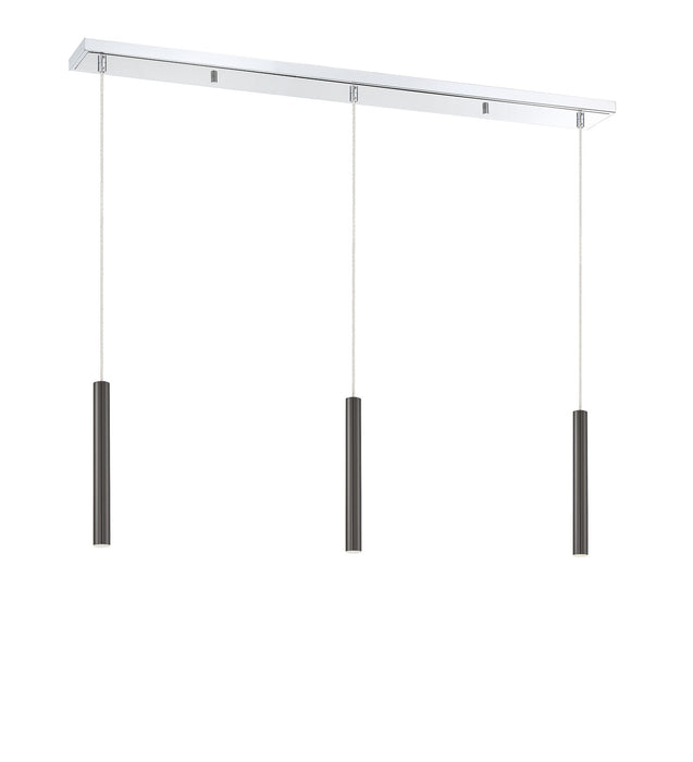Z-Lite 917MP12-PBL-LED-3LCH LED Linear Chandelier, Chrome