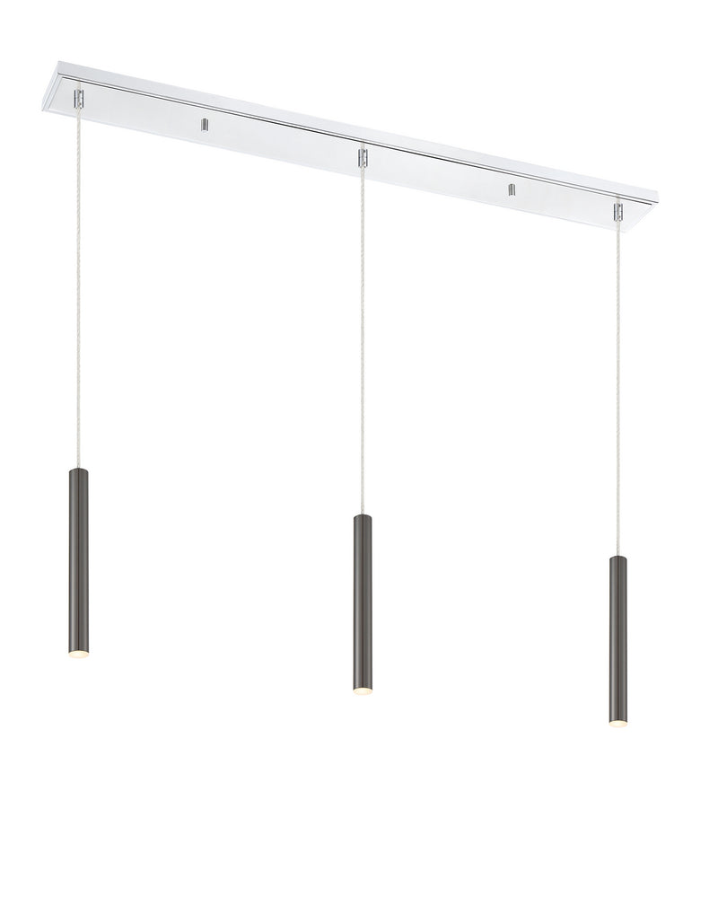 Z-Lite 917MP12-PBL-LED-3LCH LED Linear Chandelier, Chrome