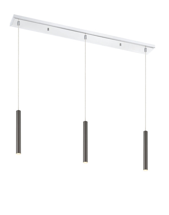 Z-Lite 917MP12-PBL-LED-3LCH LED Linear Chandelier, Chrome