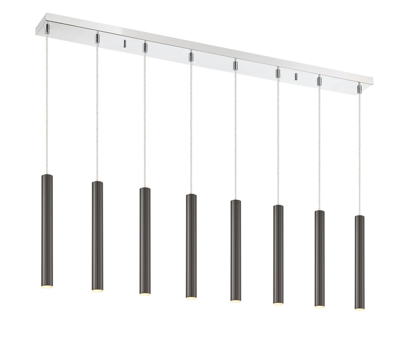 Z-Lite 917MP12-PBL-LED-8LCH LED Linear Chandelier, Chrome