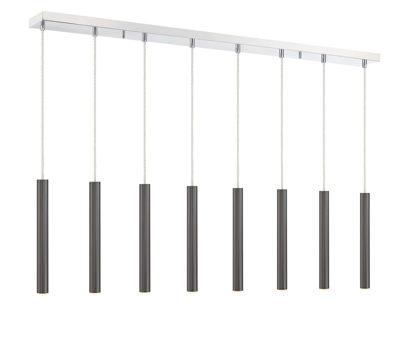 Z-Lite 917MP12-PBL-LED-8LCH LED Linear Chandelier, Chrome