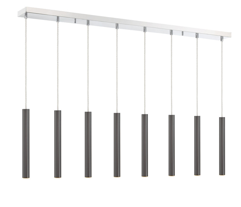 Z-Lite 917MP12-PBL-LED-8LCH LED Linear Chandelier, Chrome