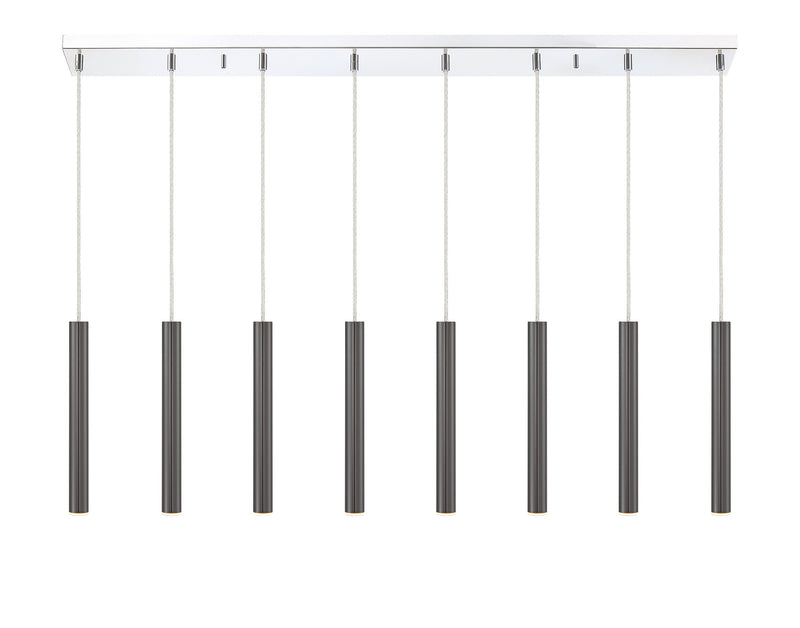 Z-Lite 917MP12-PBL-LED-8LCH LED Linear Chandelier, Chrome