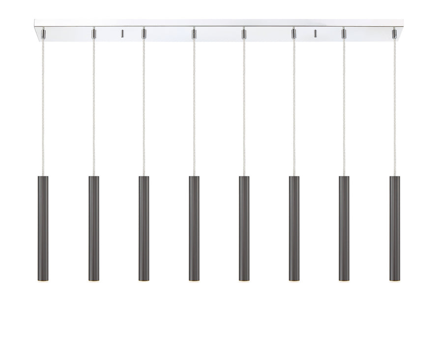 Z-Lite 917MP12-PBL-LED-8LCH LED Linear Chandelier, Chrome