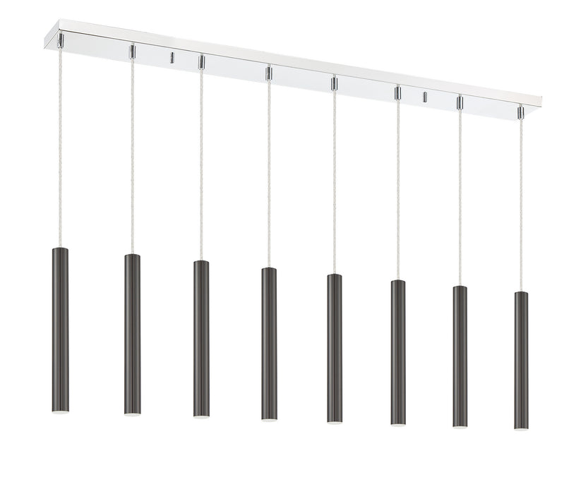 Z-Lite 917MP12-PBL-LED-8LCH LED Linear Chandelier, Chrome