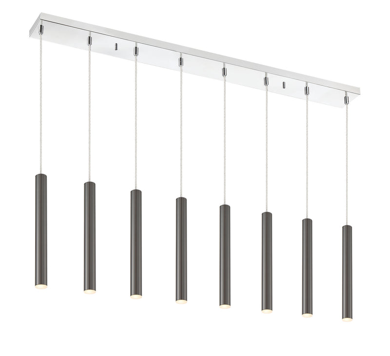 Z-Lite 917MP12-PBL-LED-8LCH LED Linear Chandelier, Chrome