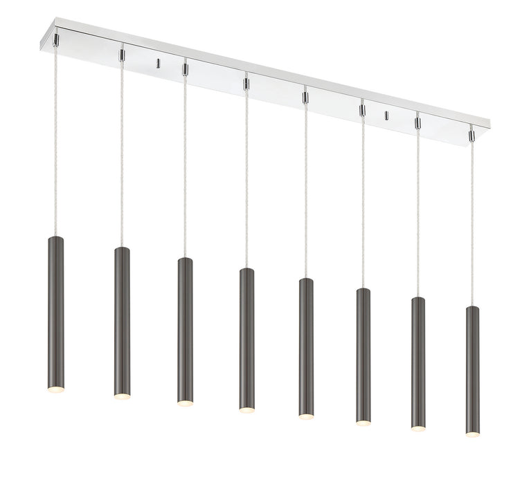 Z-Lite 917MP12-PBL-LED-8LCH LED Linear Chandelier, Chrome