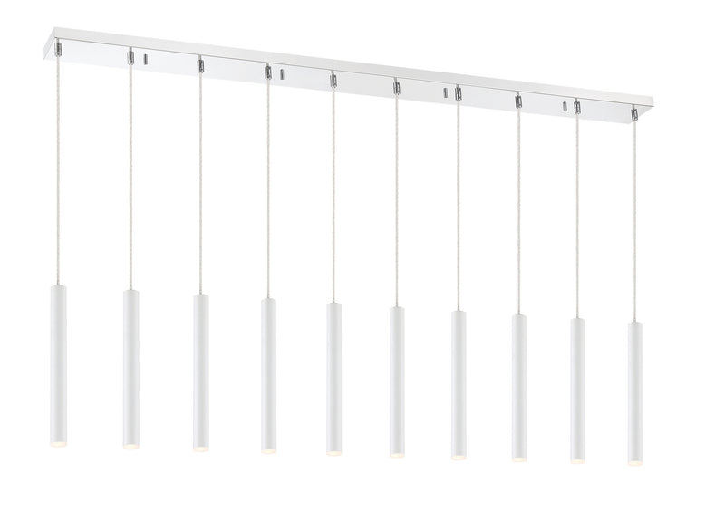 Z-Lite 917MP12-WH-LED-10LCH LED Linear Chandelier, Chrome