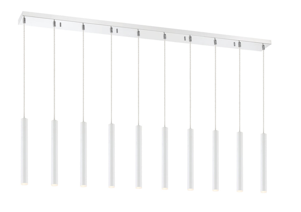 Z-Lite 917MP12-WH-LED-10LCH LED Linear Chandelier, Chrome