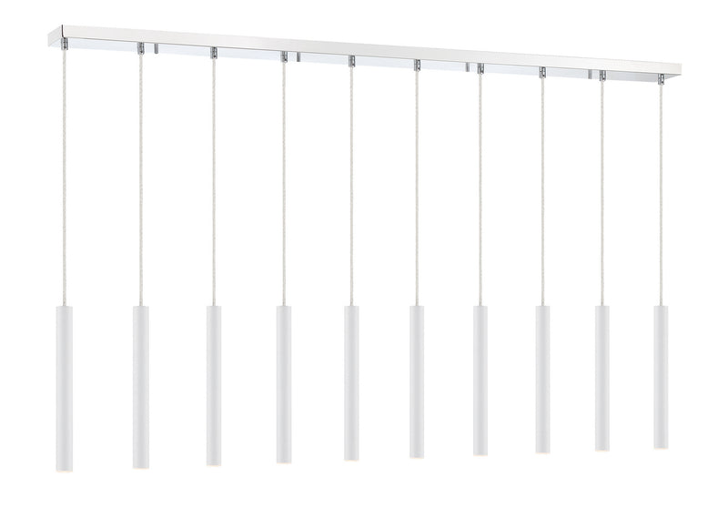 Z-Lite 917MP12-WH-LED-10LCH LED Linear Chandelier, Chrome