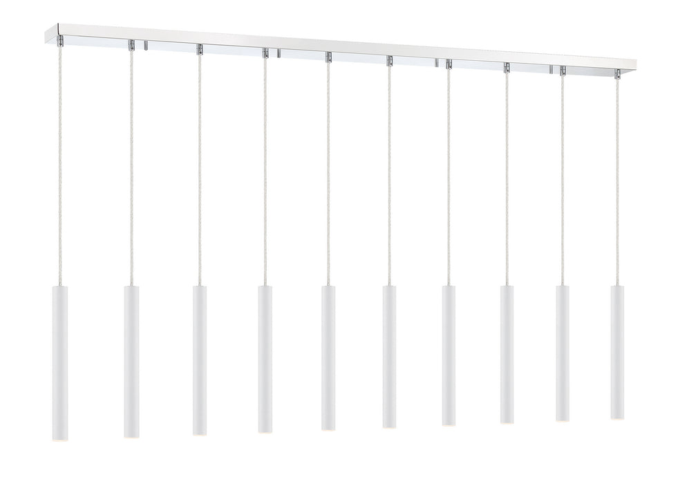 Z-Lite 917MP12-WH-LED-10LCH LED Linear Chandelier, Chrome