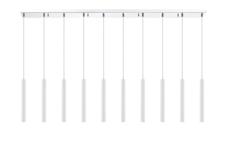Z-Lite 917MP12-WH-LED-10LCH LED Linear Chandelier, Chrome