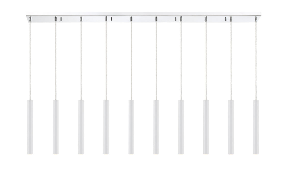 Z-Lite 917MP12-WH-LED-10LCH LED Linear Chandelier, Chrome