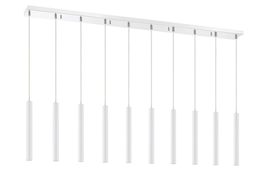 Z-Lite 917MP12-WH-LED-10LCH LED Linear Chandelier, Chrome