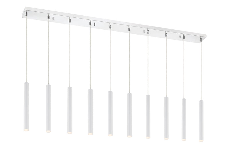 Z-Lite 917MP12-WH-LED-10LCH LED Linear Chandelier, Chrome