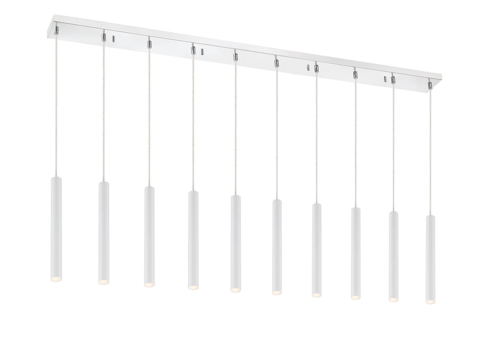 Z-Lite 917MP12-WH-LED-10LCH LED Linear Chandelier, Chrome